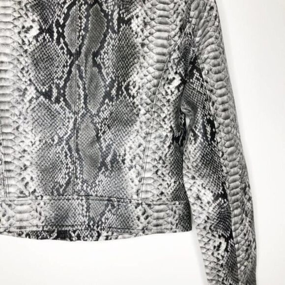 BLANKNYC Snake Embossed Faux Leather Moto Jacket  - Picture 8 of 9